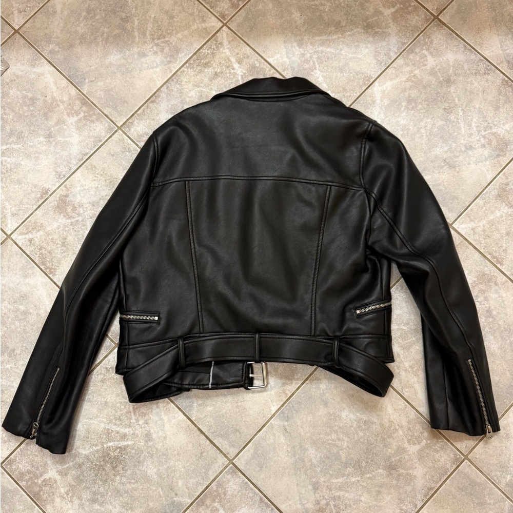 Zara TRF Black Faux Leather Jacket - Picture 7 of 7
